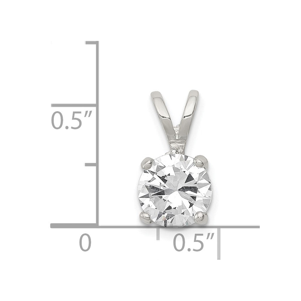Sterlingsilber Rund Zirkonia Anhänger