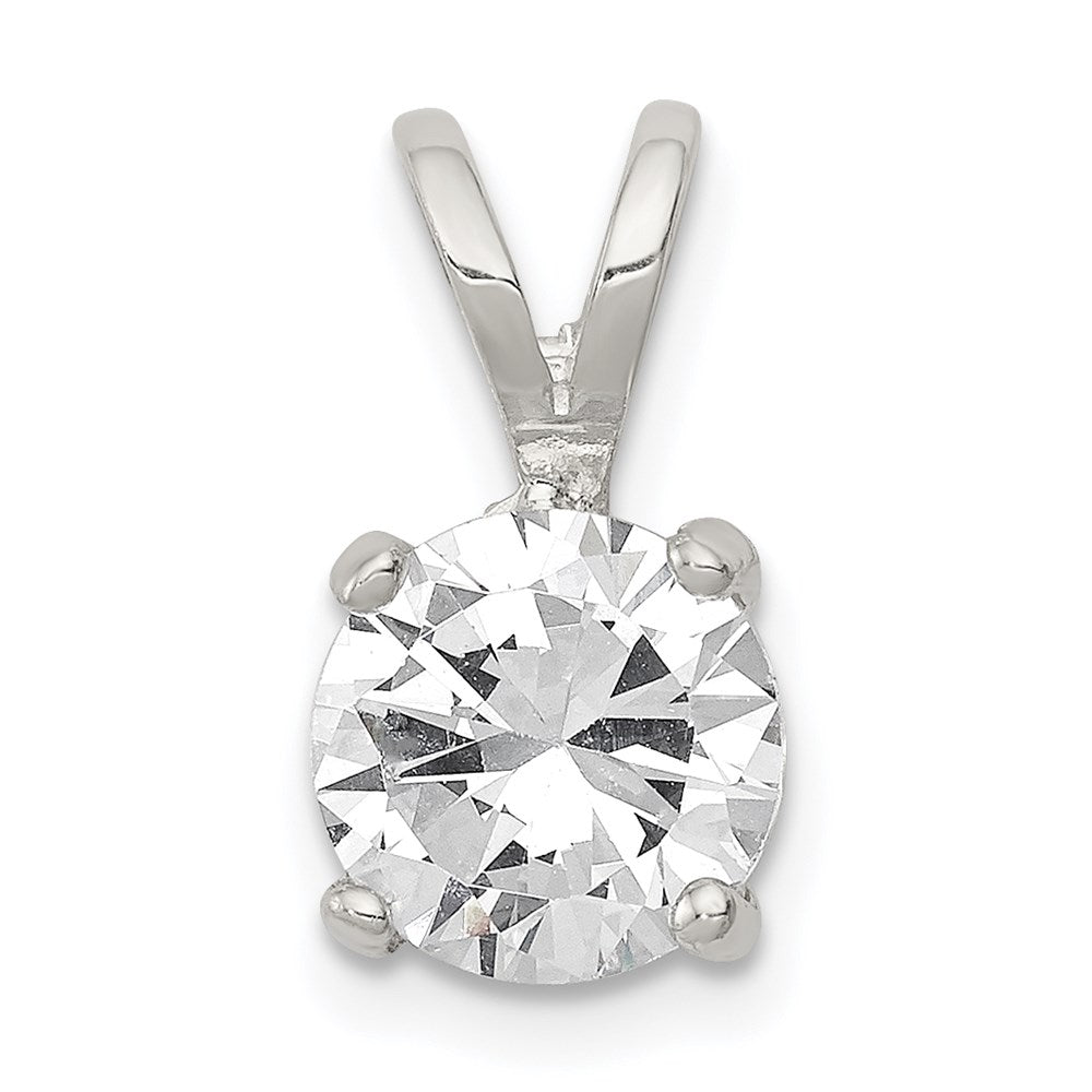Sterlingsilber Rund Zirkonia Anhänger