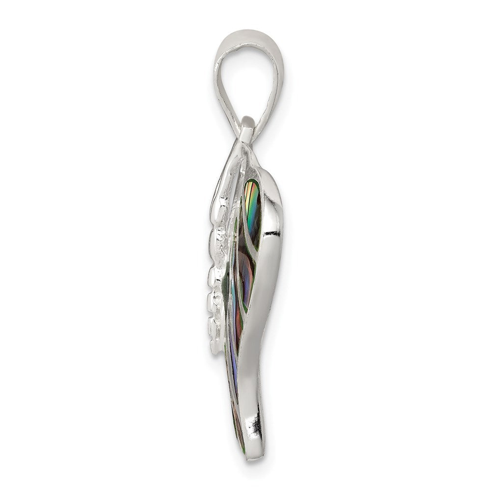 Sterlingsilber Rhodiniert Abalone Schmetterling Anhänger