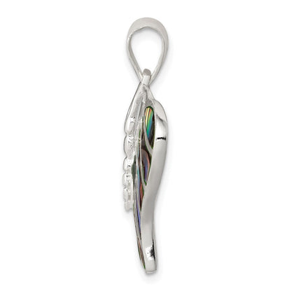 Sterlingsilber Rhodiniert Abalone Schmetterling Anhänger