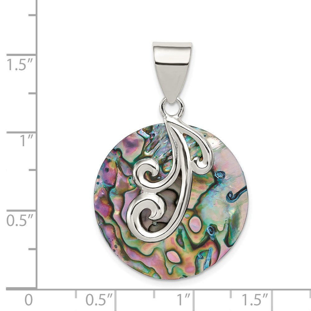 Sterlingsilber Rund Abalone Anhänger