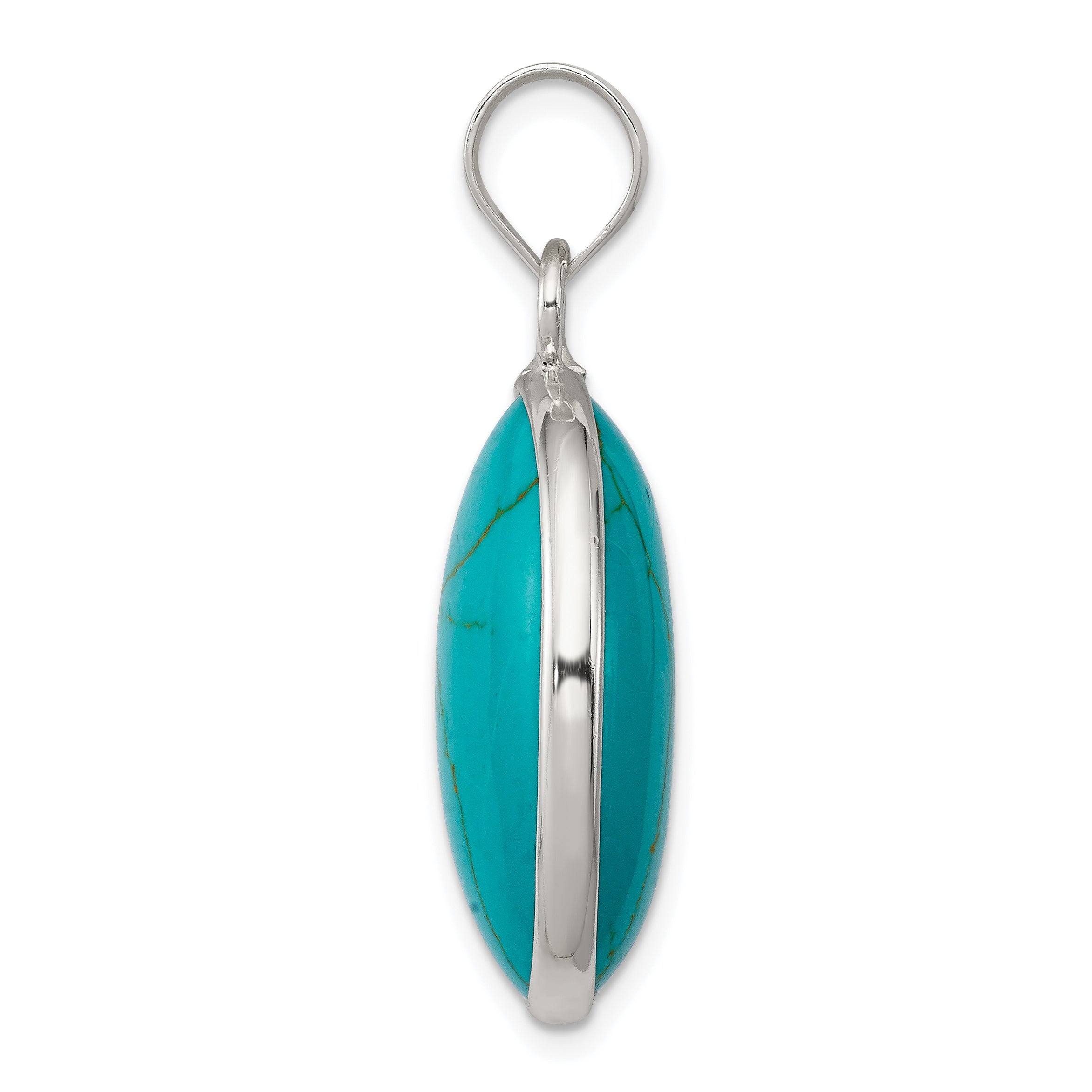 Sterlingsilber Oval Türkis Anhänger