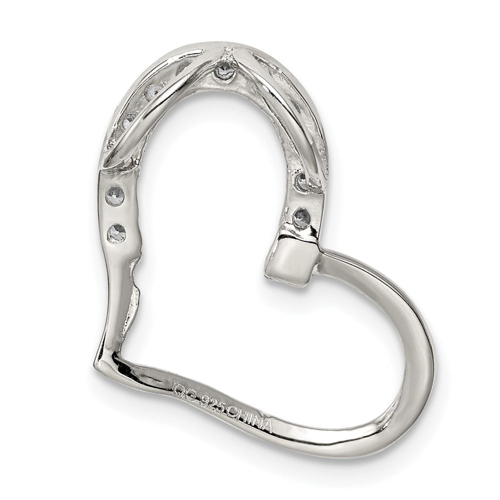 Sterlingsilber Rhodiniert Zirkonia Herz Anhänger