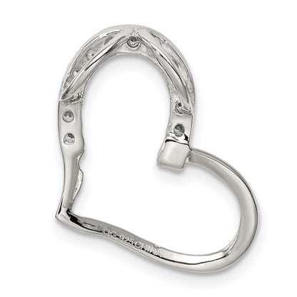 Sterlingsilber Rhodiniert Zirkonia Herz Anhänger