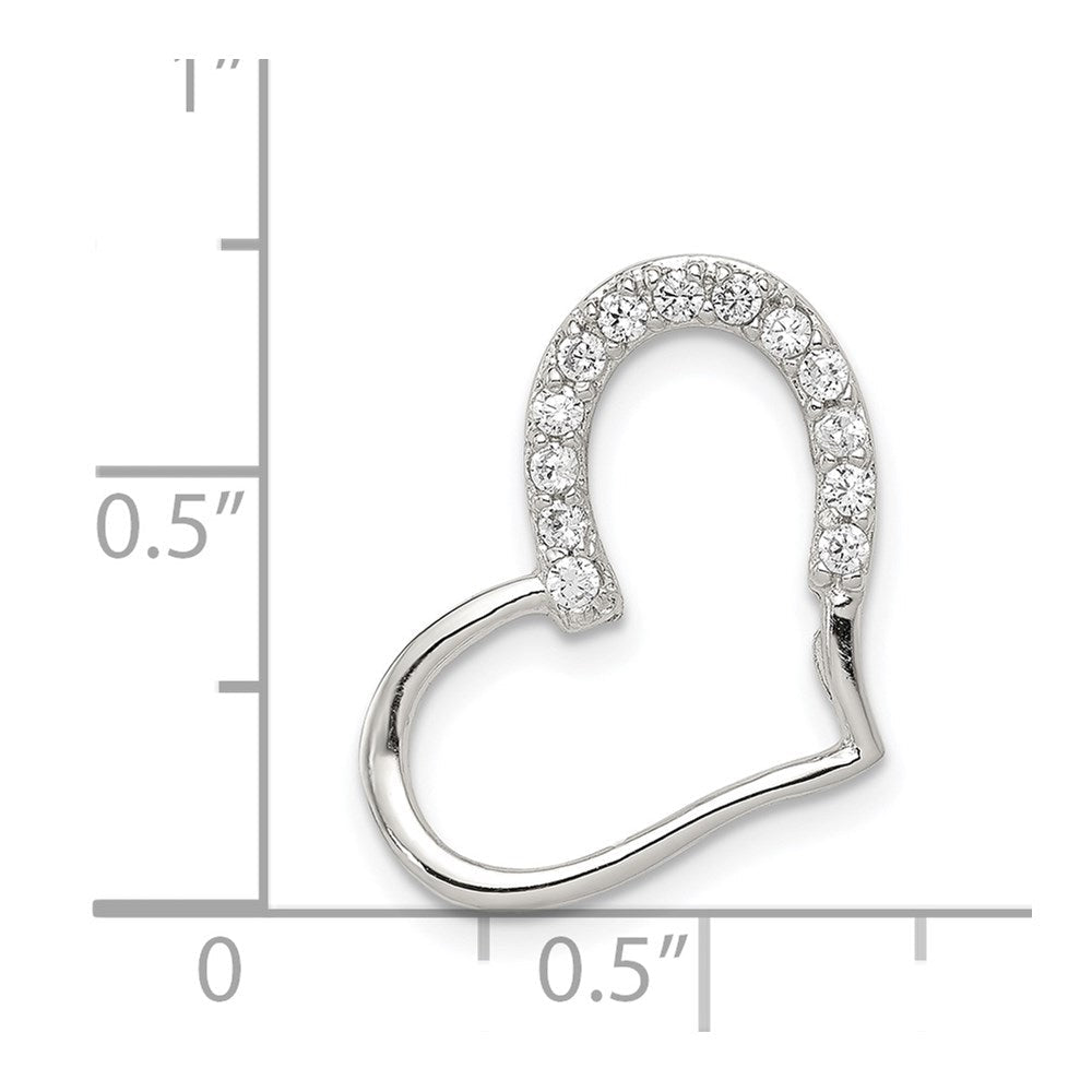 Sterlingsilber Rhodiniert Zirkonia Herz Anhänger