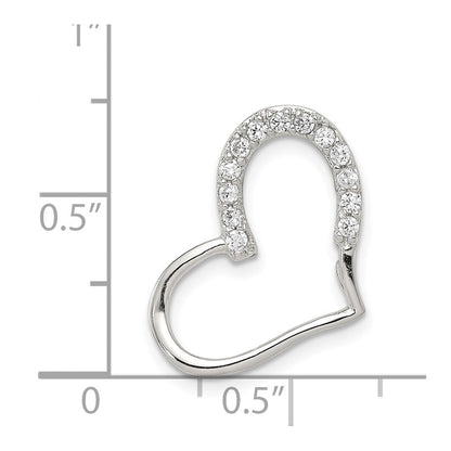 Sterlingsilber Rhodiniert Zirkonia Herz Anhänger
