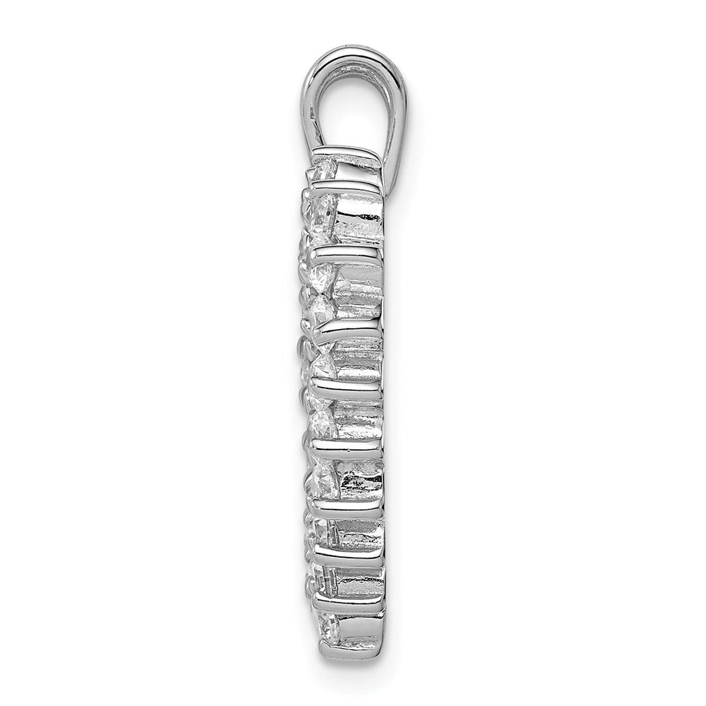 Sterlingsilber Rhodiniert Zirkonia Herz Anhänger
