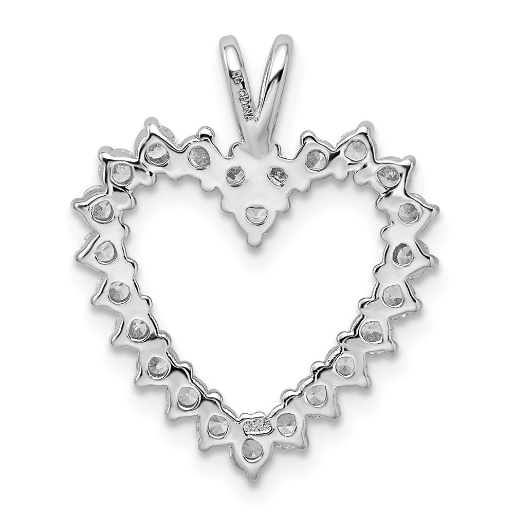 Sterlingsilber Rhodiniert Zirkonia Herz Anhänger