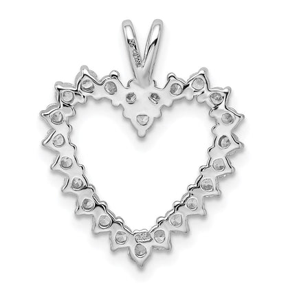 Sterlingsilber Rhodiniert Zirkonia Herz Anhänger