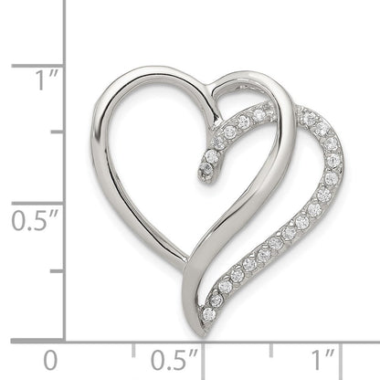 Sterlingsilber Rhodiniert Zirkonia Herz Anhänger