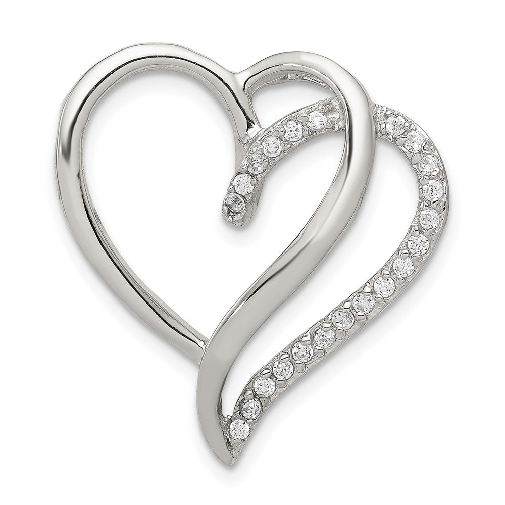 Sterlingsilber Rhodiniert Zirkonia Herz Anhänger