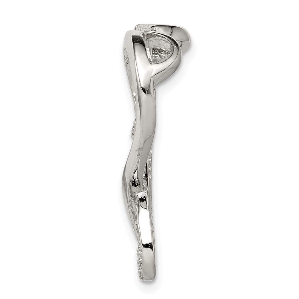 Sterlingsilber Rhodiniert Zirkonia Herz Kette Anhänger