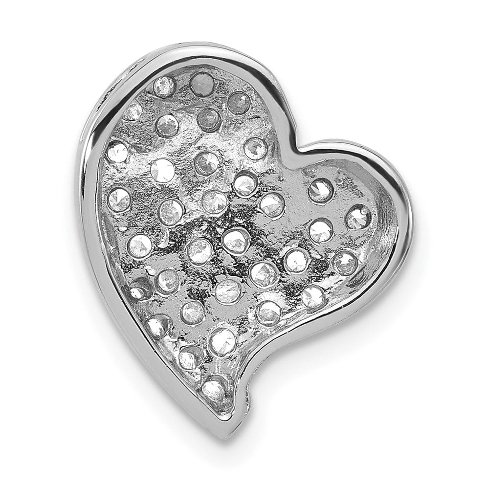 Sterlingsilber Poliert Zirkonia Herz Kette Anhänger