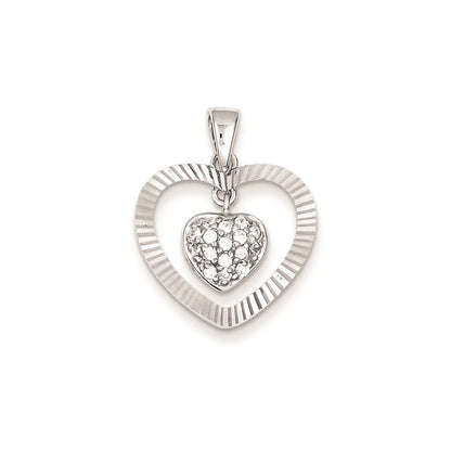 Sterlingsilber Zirkonia Herz Anhänger