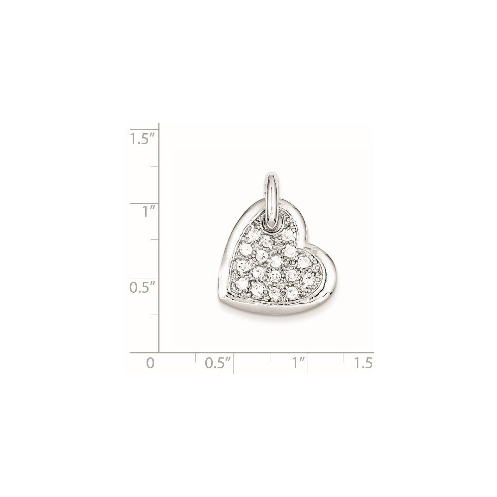 Sterlingsilber Zirkonia Herz Anhänger