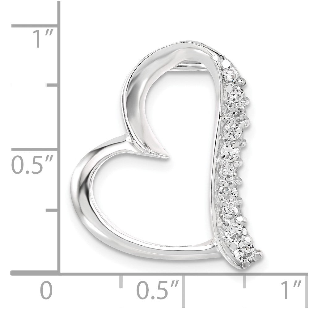 Sterlingsilber Zirkonia Herz Anhänger