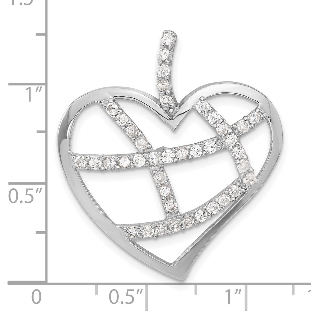 Sterlingsilber Zirkonia Herz Anhänger