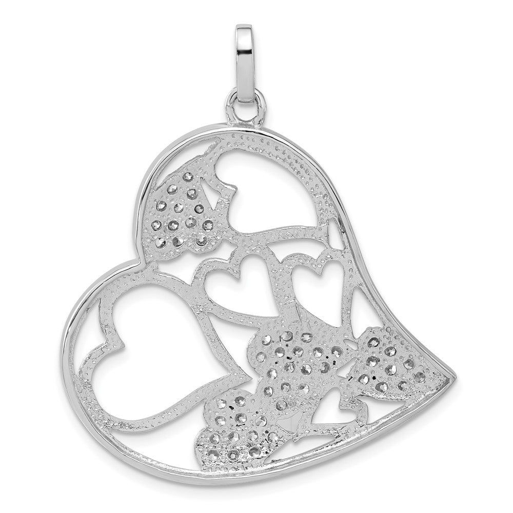 Sterlingsilber Zirkonia Herz Anhänger