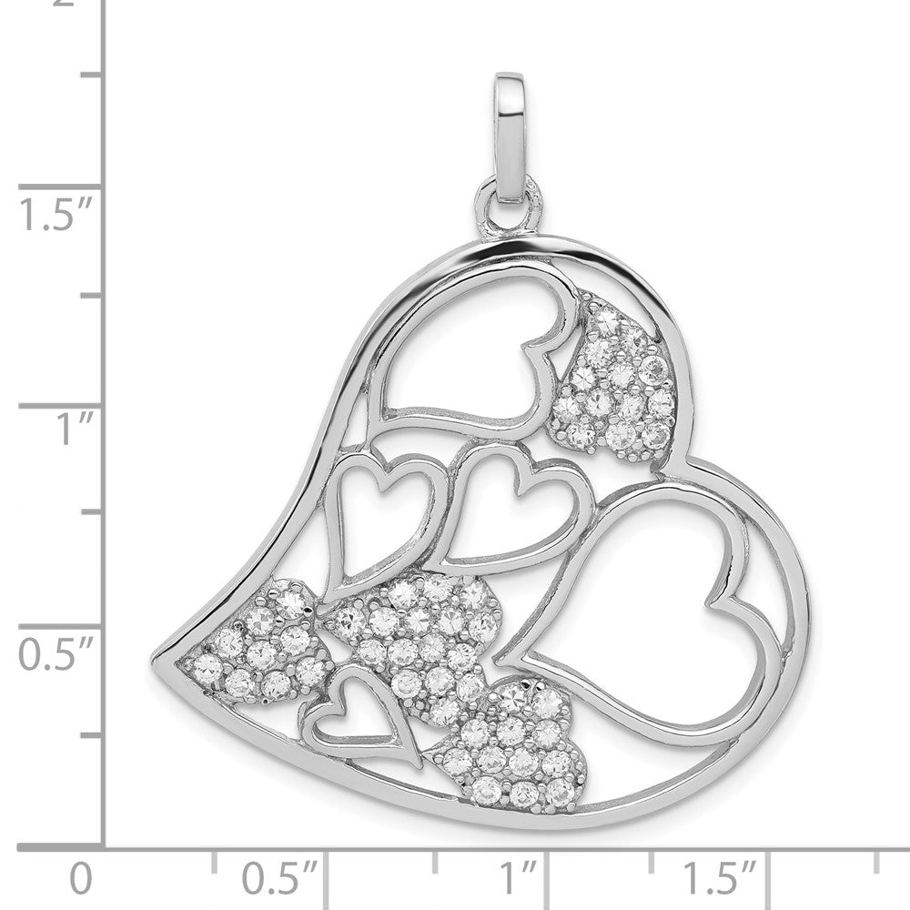 Sterlingsilber Zirkonia Herz Anhänger