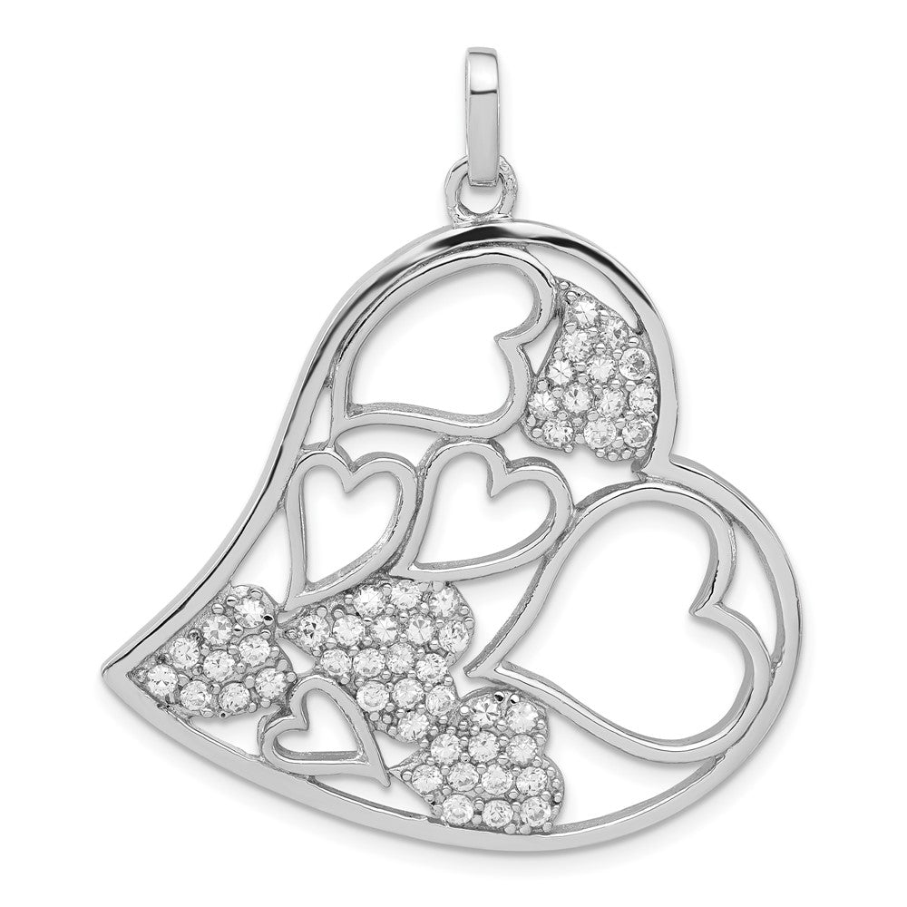 Sterlingsilber Zirkonia Herz Anhänger