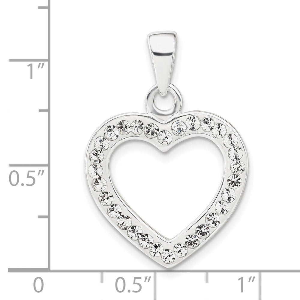 Sterlingsilber Stellux Kristall Herz Anhänger