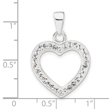 Sterlingsilber Stellux Kristall Herz Anhänger