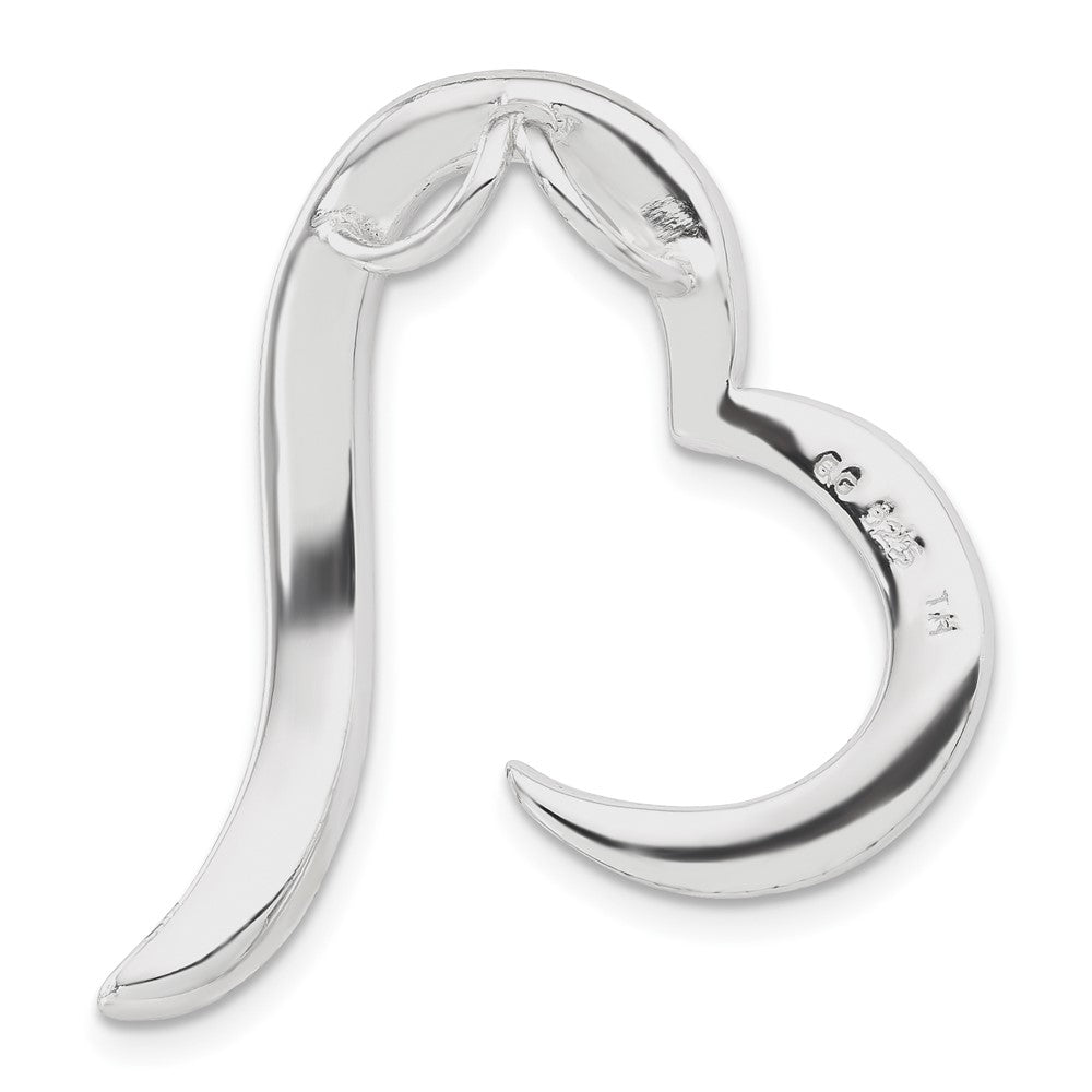 Sterlingsilber Stellux Kristall Offen Herz Anhänger