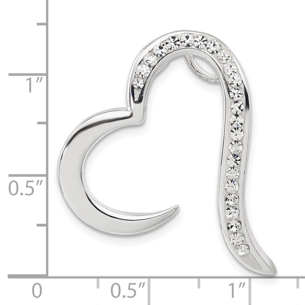Sterlingsilber Stellux Kristall Offen Herz Anhänger