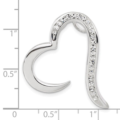 Sterlingsilber Stellux Kristall Offen Herz Anhänger