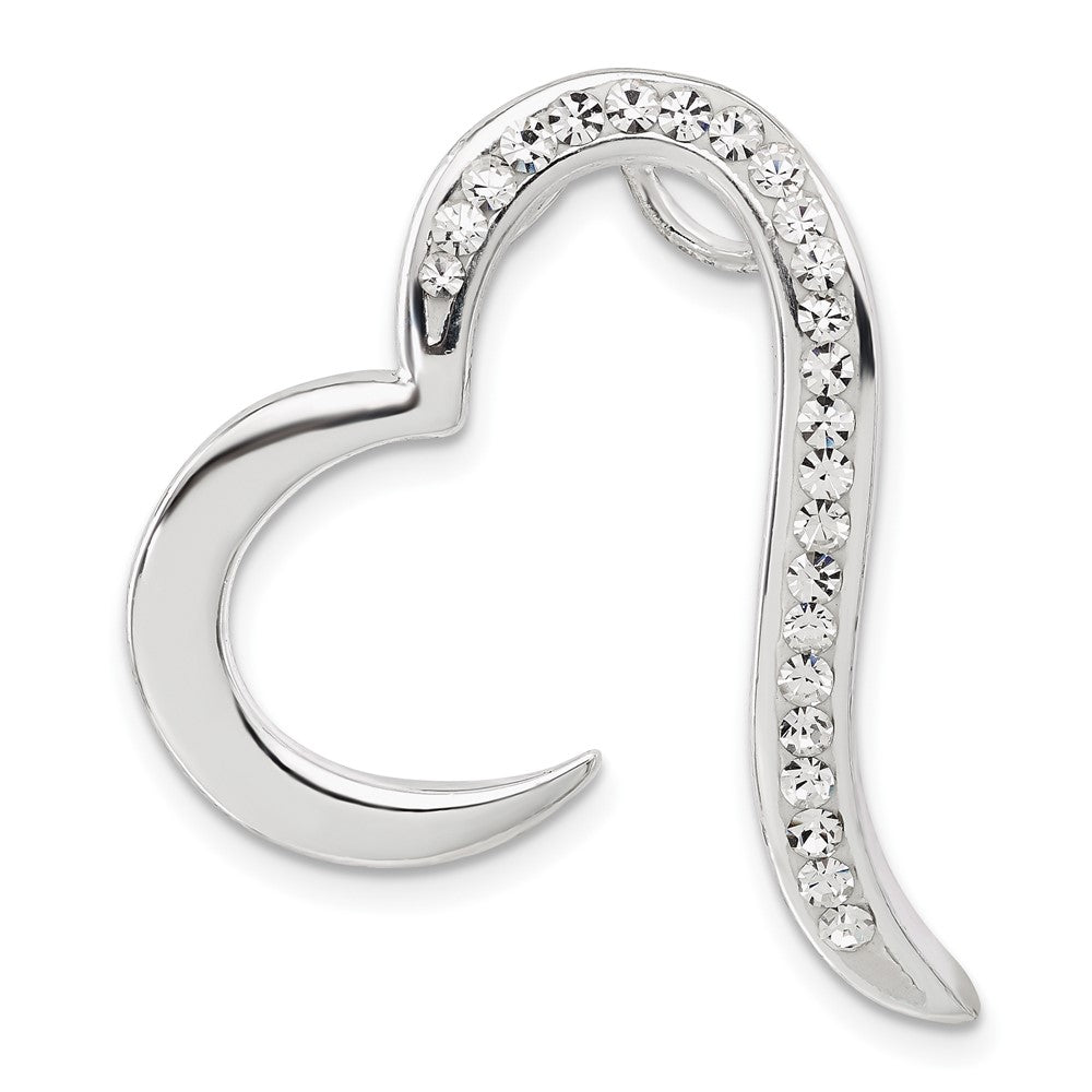 Sterlingsilber Stellux Kristall Offen Herz Anhänger