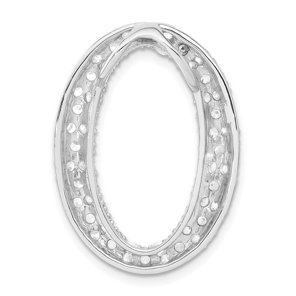 Sterlingsilber Zirkonia Oval Kette Anhänger