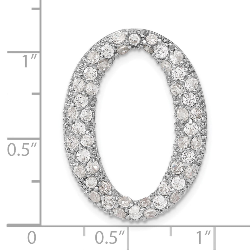 Sterlingsilber Zirkonia Oval Kette Anhänger