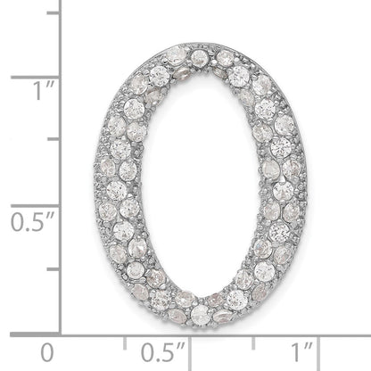 Sterlingsilber Zirkonia Oval Kette Anhänger