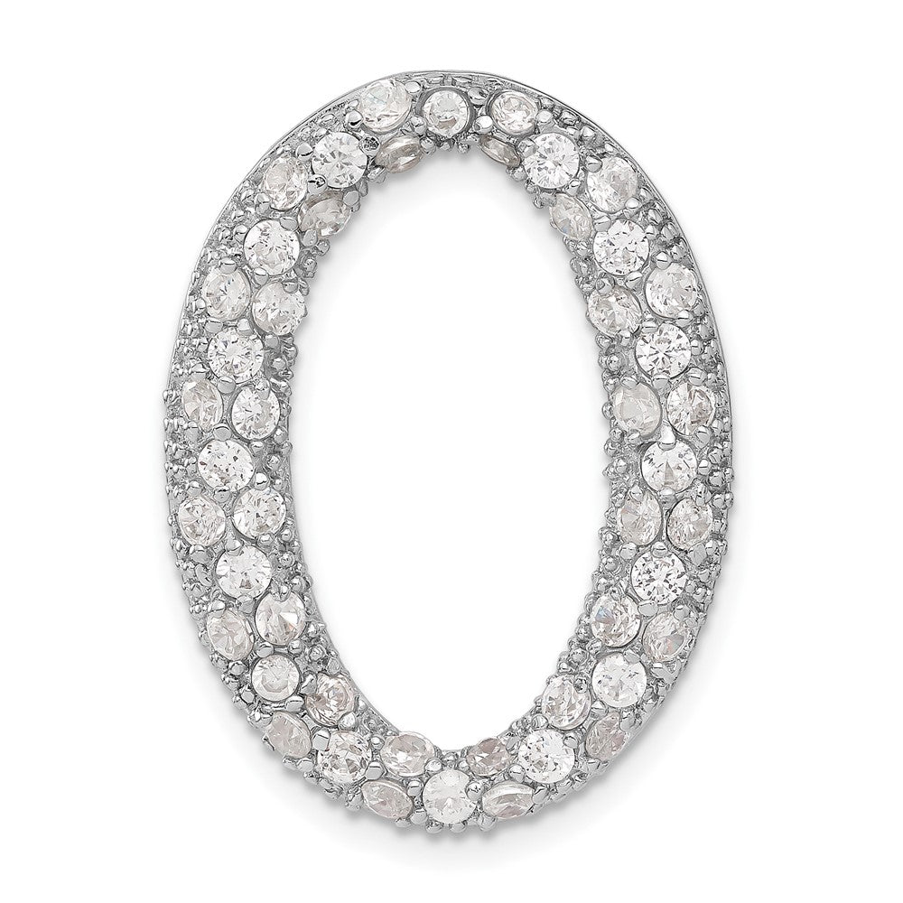 Sterlingsilber Zirkonia Oval Kette Anhänger