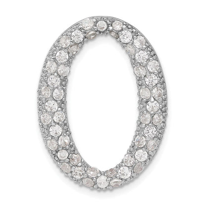 Sterlingsilber Zirkonia Oval Kette Anhänger