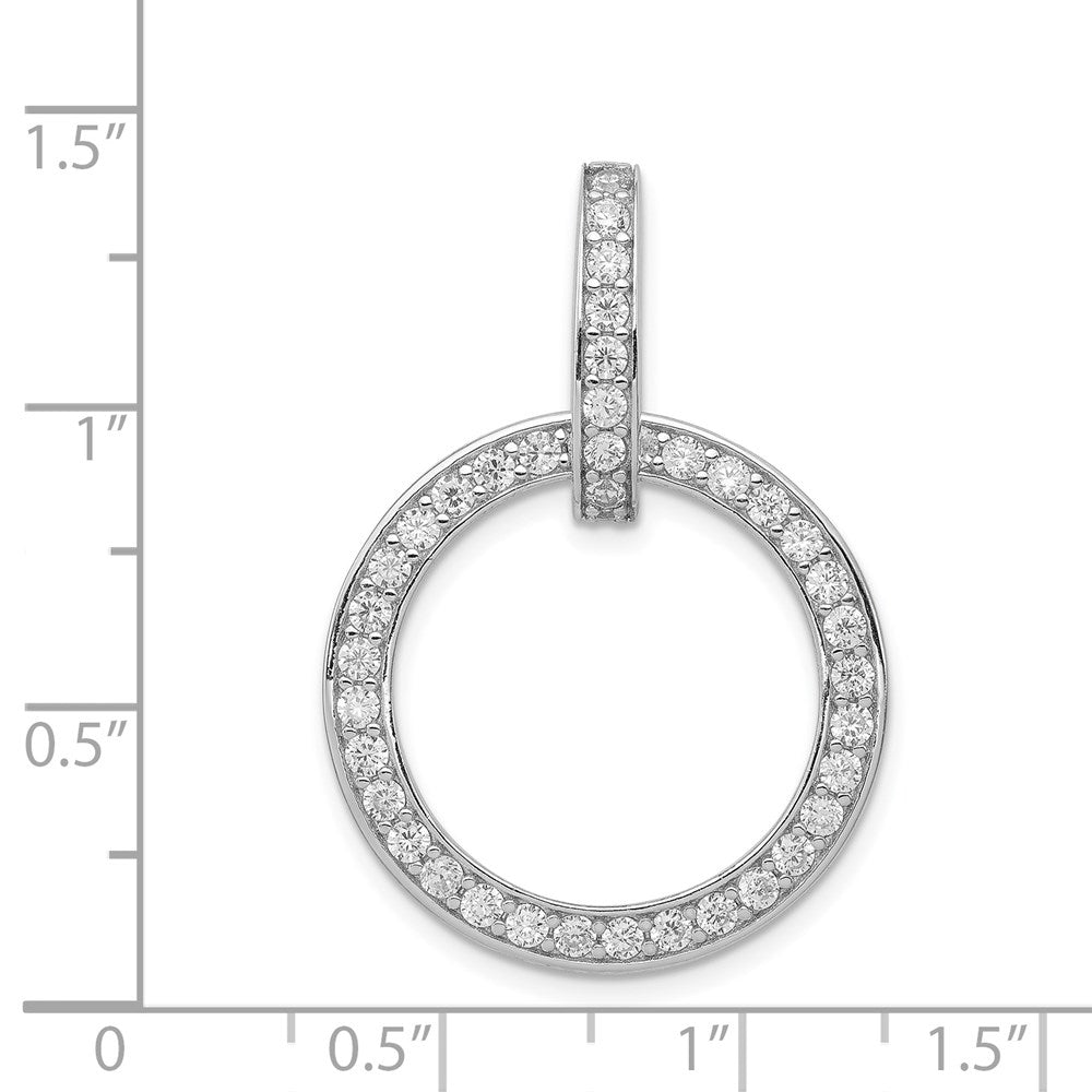 Sterlingsilber Rhodiniert Zirkonia Kreis Anhänger