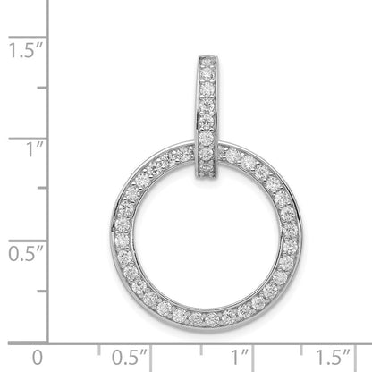 Sterlingsilber Rhodiniert Zirkonia Kreis Anhänger