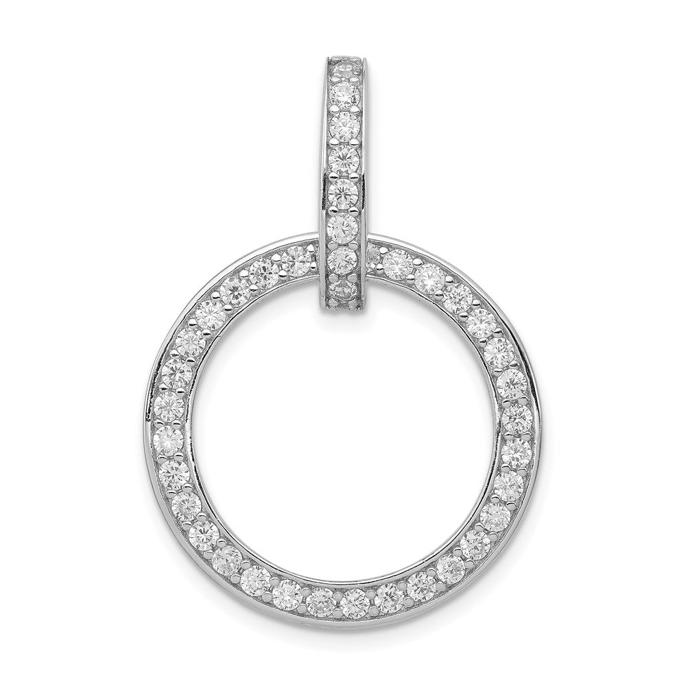 Sterlingsilber Rhodiniert Zirkonia Kreis Anhänger