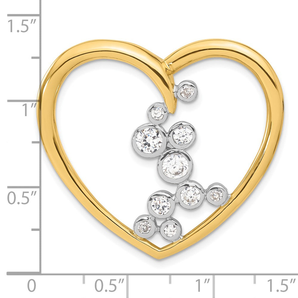 Sterlingsilber Silvergold-tone Vermeil & Zirkonia Herz Anhänger