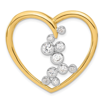 Sterlingsilber Silvergold-tone Vermeil & Zirkonia Herz Anhänger