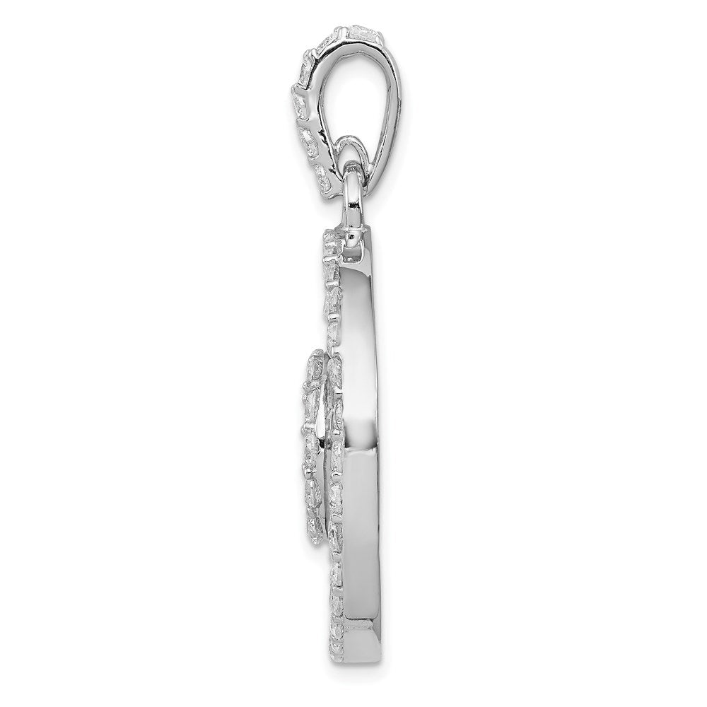 Sterlingsilber Rhodium-platedcz & Vermeil Kreis Anhänger