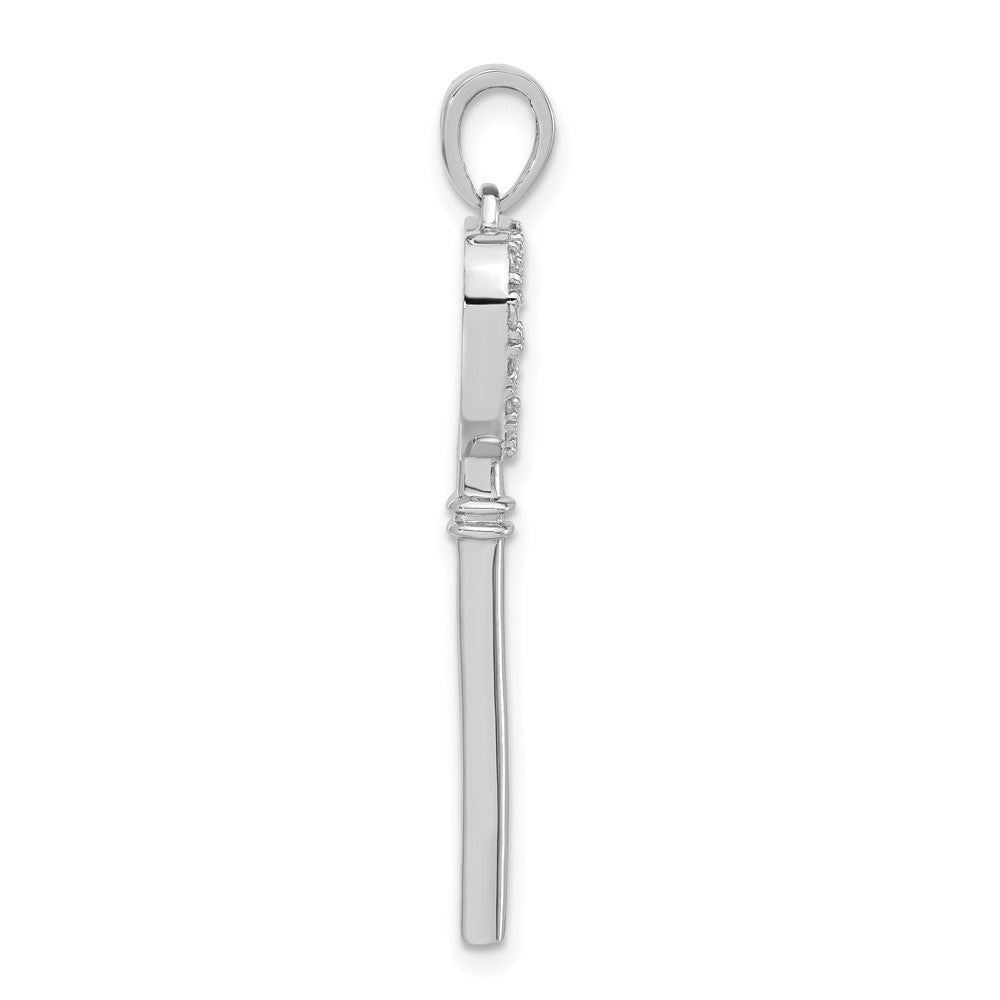 Sterlingsilber Zirkonia Frieden Herz Key Anhänger