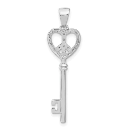 Sterlingsilber Zirkonia Frieden Herz Key Anhänger