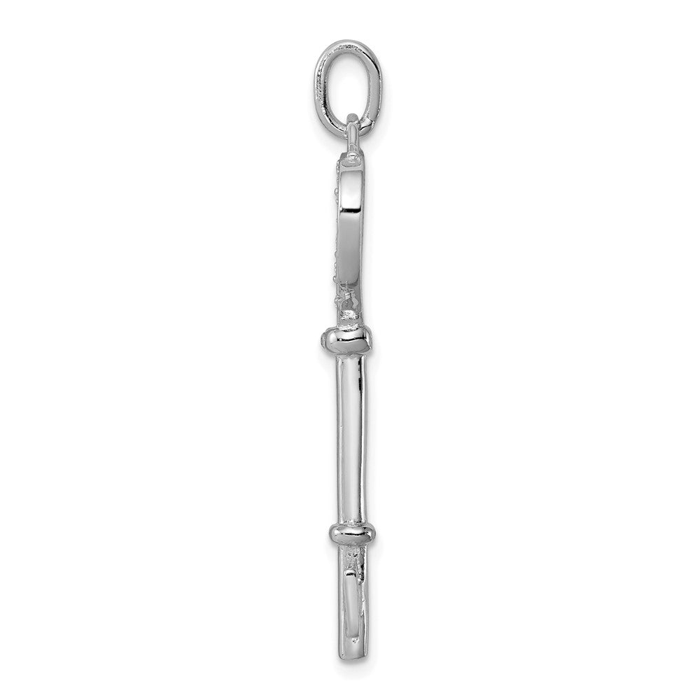 Sterlingsilber Rhodiniert Zirkonia Herz Key Anhänger