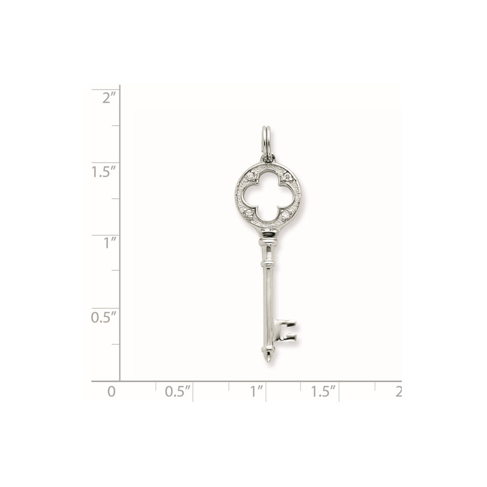 Sterlingsilber Zirkonia Key Anhänger