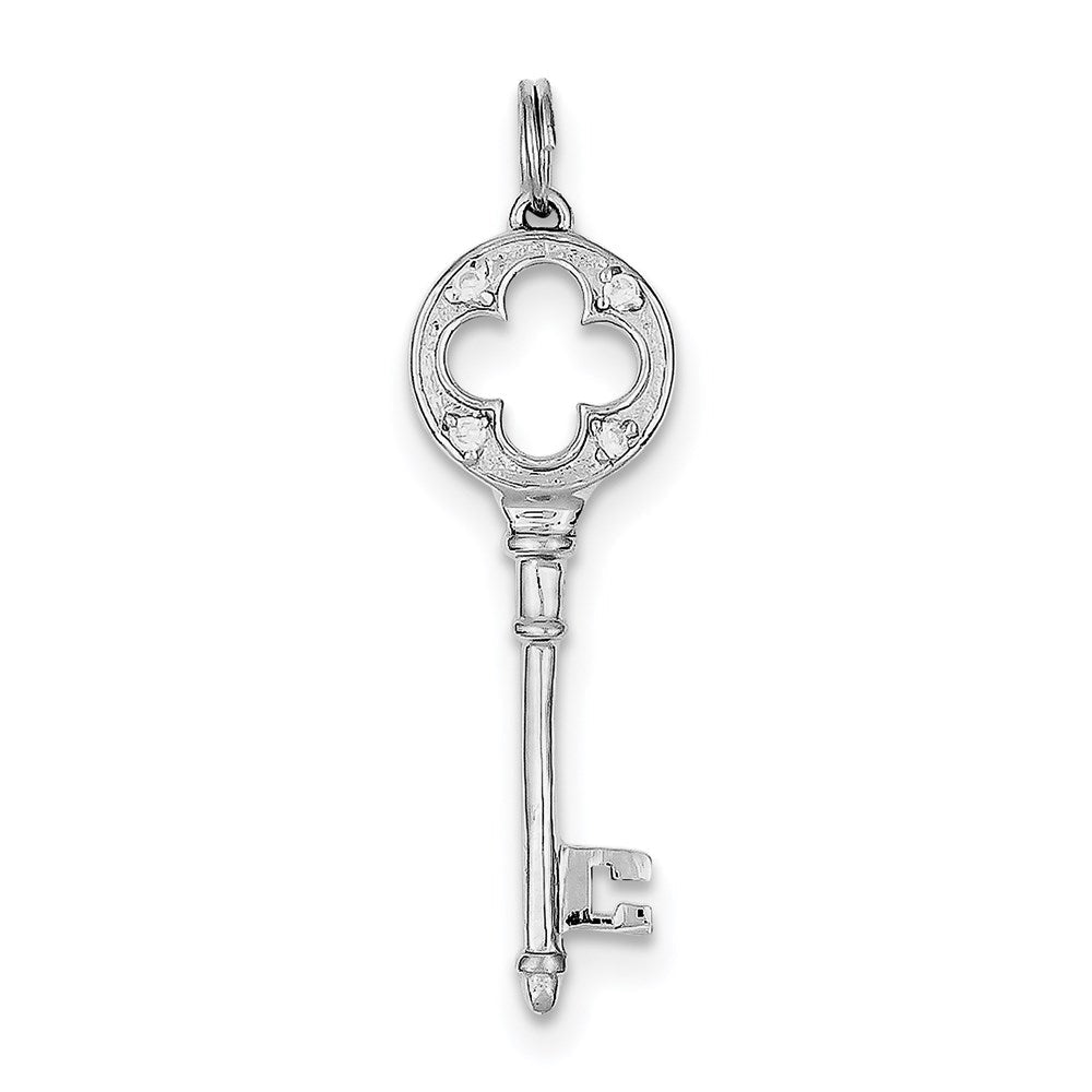 Sterlingsilber Zirkonia Key Anhänger