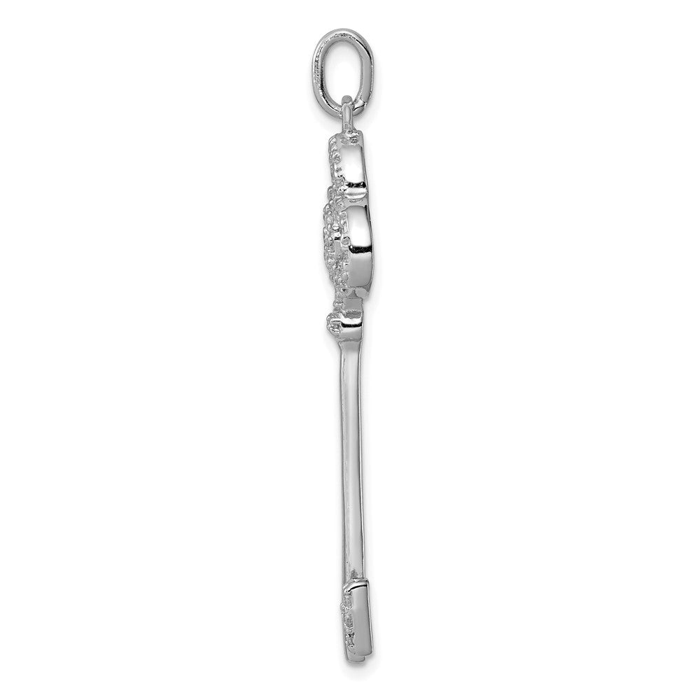 Sterlingsilber Rhodiniert Zirkonia Key Anhänger