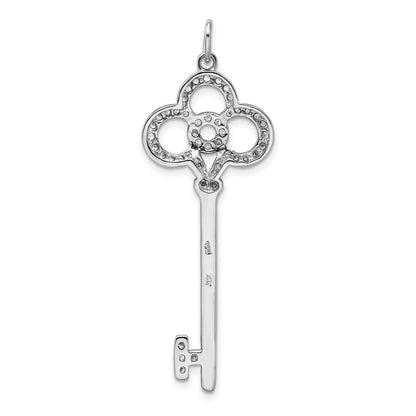 Sterlingsilber Rhodiniert Zirkonia Key Anhänger