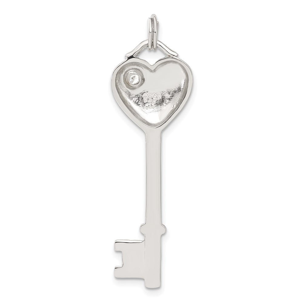 Sterlingsilber Zirkonia Herz Key Anhänger