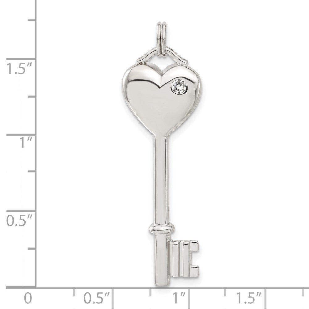 Sterlingsilber Zirkonia Herz Key Anhänger